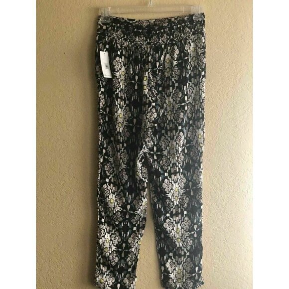 Ella Moss Womens Black 'Tierra' Print Ankle High Waist Pants Size M - Picture 11 of 12